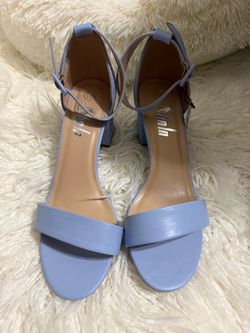 Blue Block Heel Ankle Strap Sandals – Size 10