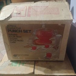 Antique Fruit Punch Bowl Set 