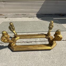 Coffee Table Glass Top Figural Base 