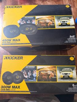 New in box Kicker speakers 6x9  450w  6.5 6 1/2 300w