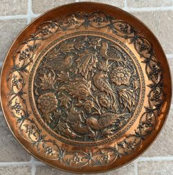 Vintage Middle Eastern Persian Copper Tray