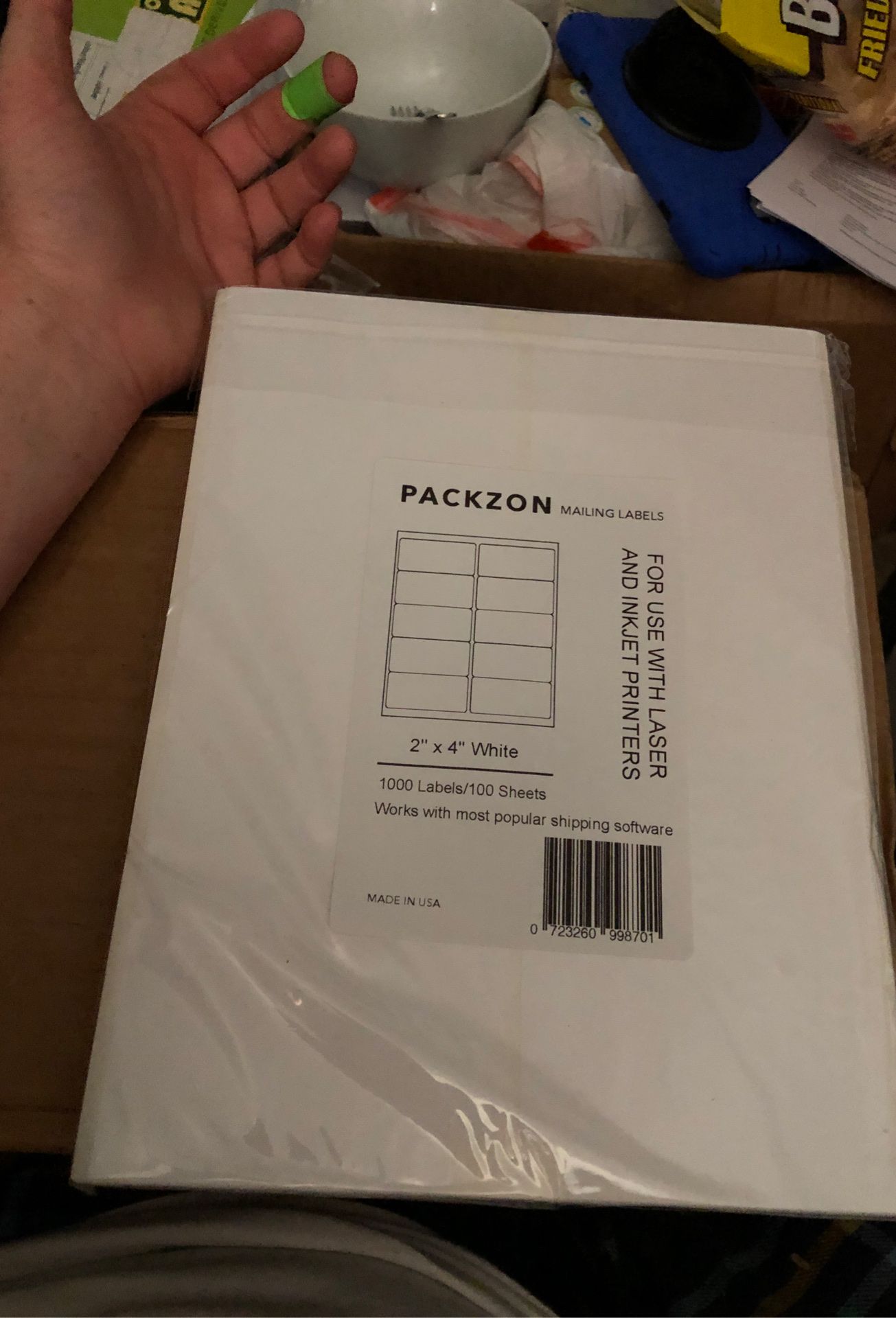 Packzon shipping labels