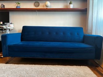 Joybird Roddy Blue Velvet Loveseat
