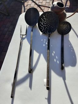 Copper Utensils With Water Can And Spout