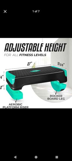 Yes4All 2-in-1 Adjustable Aerobic Step Platform Fitness Exercise Stepper with Rocker Balance Board Legs for Home Workout, Step Exercise & Balance Trai