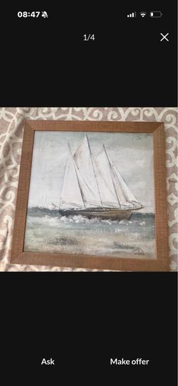 Sailboat Picture Painting 24x24 MOVING EVERYTHING MUST GO