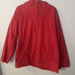 J.Crew Red Vintage Zip Up Sweater - Sz L