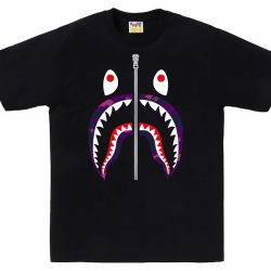 Bape Tee Shirt - purple Camo Shark