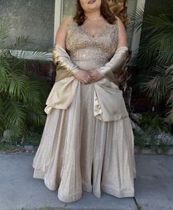 Beautiful champagne colored ball gown, prom dress