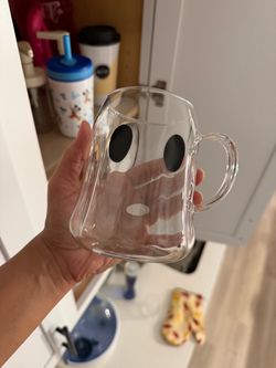 Clear Glass Ghost Mug
