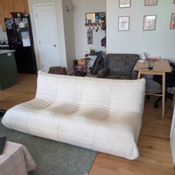 Designer White Low Sofa (seats 3)