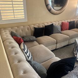 Tufted Sectional Couch MOVING SALE!!!