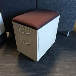 Rolling Under Desk Cabinet Aka Pedestal With Cushion