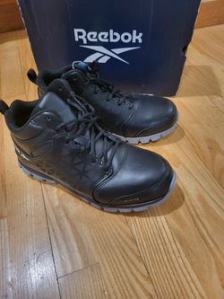 Reebok RB4142 Sublite Work Shoes Mens 6W Alloy Toe EH Black Safety Shoes