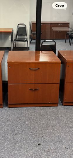 2 drawer wood filing cabinet