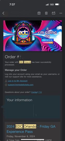 Friday EDC Orlando Ticket