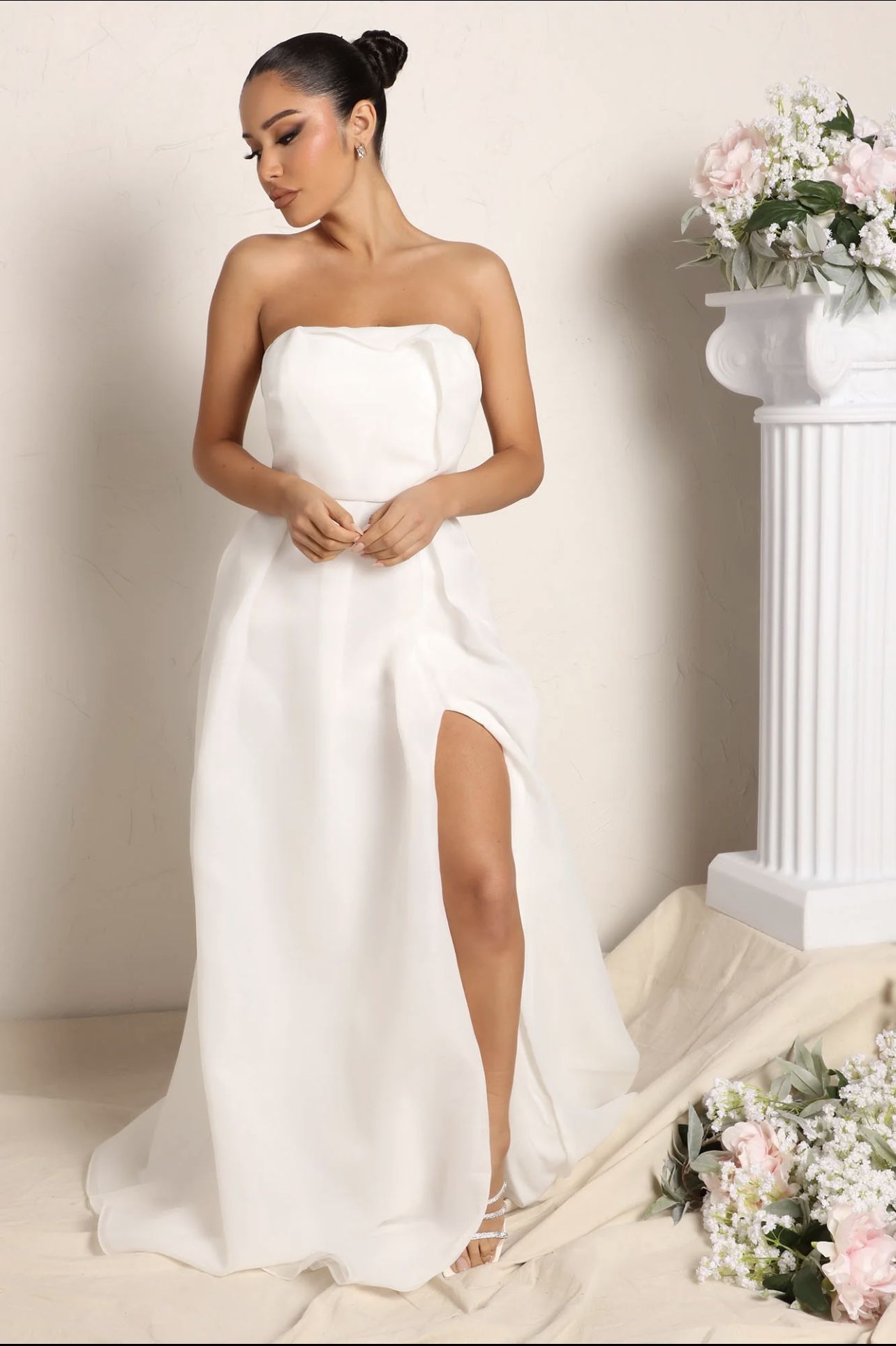 long white wedding dress