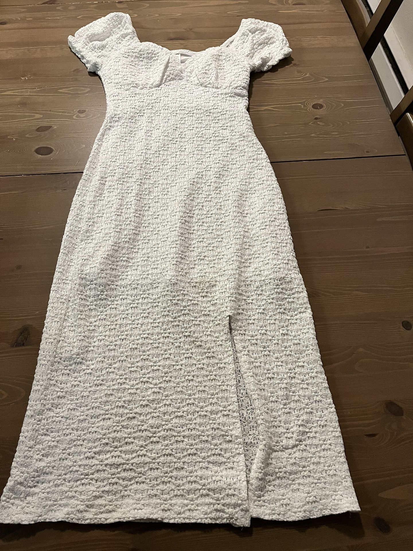 stretchy white dress, size XS