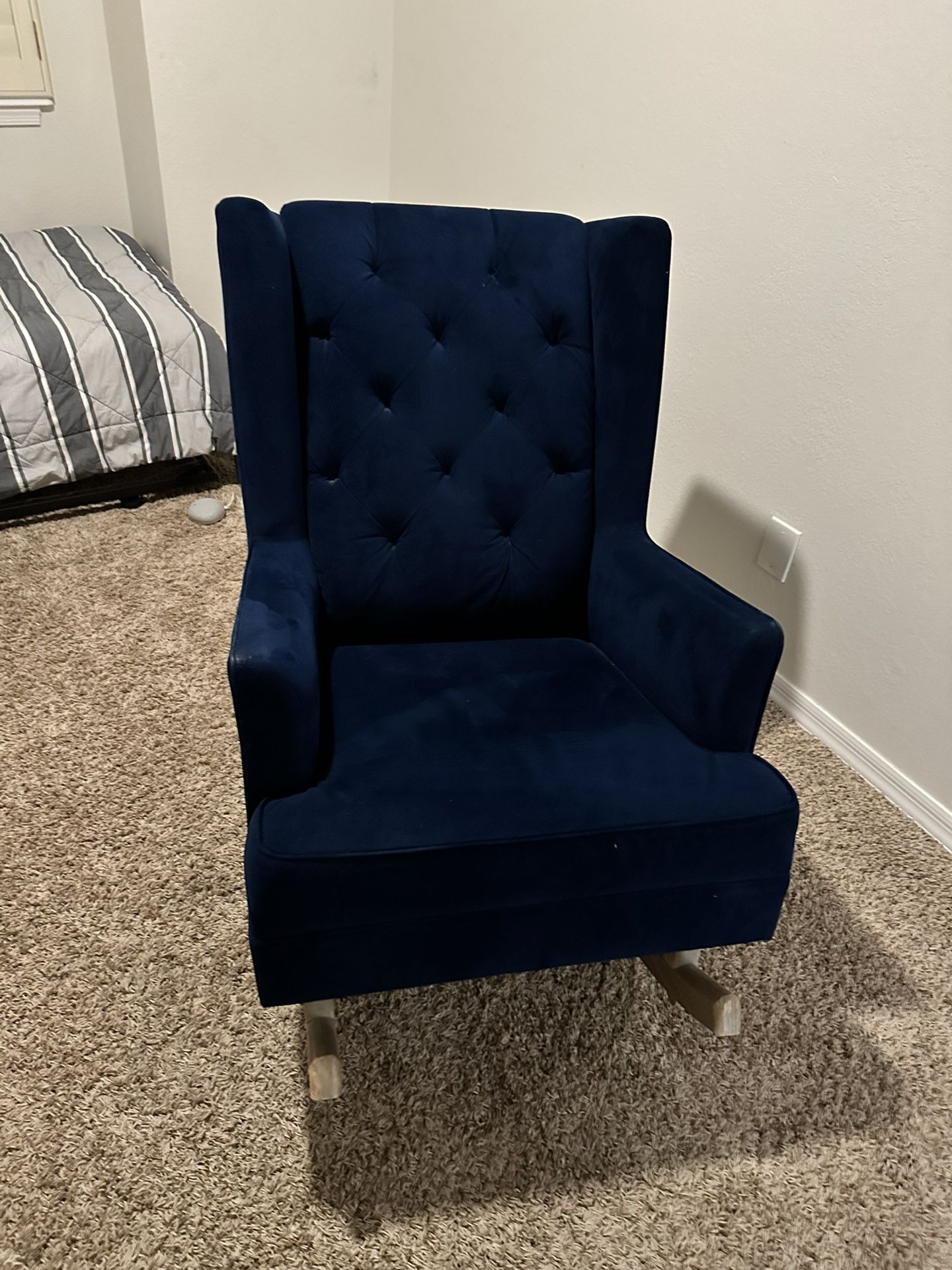 Pottery barn Wingback Rocking Chair-royal Blue
