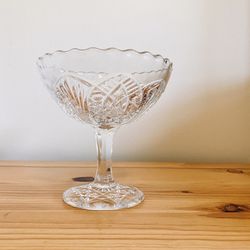 Vintage Glass Glassware Pedestal Bowl Cup Candy Dish