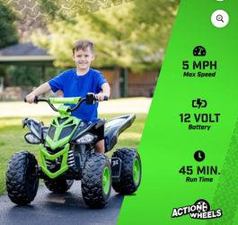 Yamaha Raptor 12V ATV Ride-on, Ages 3+, Speeds Up to 5 MPH, Includes Battery and Charger