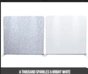 Photobooth Backdrop White/Silver 10by10