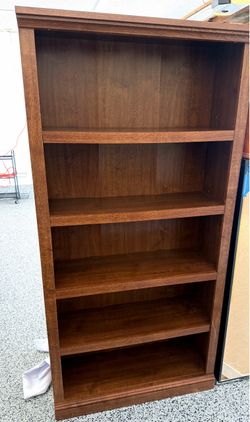5-Shelf Wood Bookcase Brown