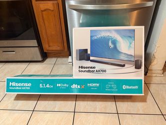Hisense Dolby Atmos Soundbar Home Theater System (AX700) • 5.1.4 Channel Wireless Subwoofer + Rear Speakers