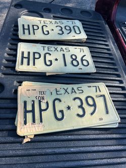 1971 Texas License Plate