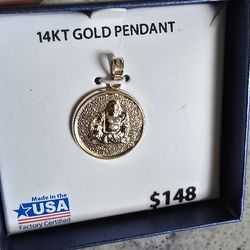 14k Gold Buddha Pendant 