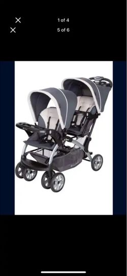 Double stroller with infant car seat Double stroller with attachable infant car seat