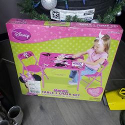 Disney Minnie Mousr Chair Set 2 Chairs 1 Table New In Box