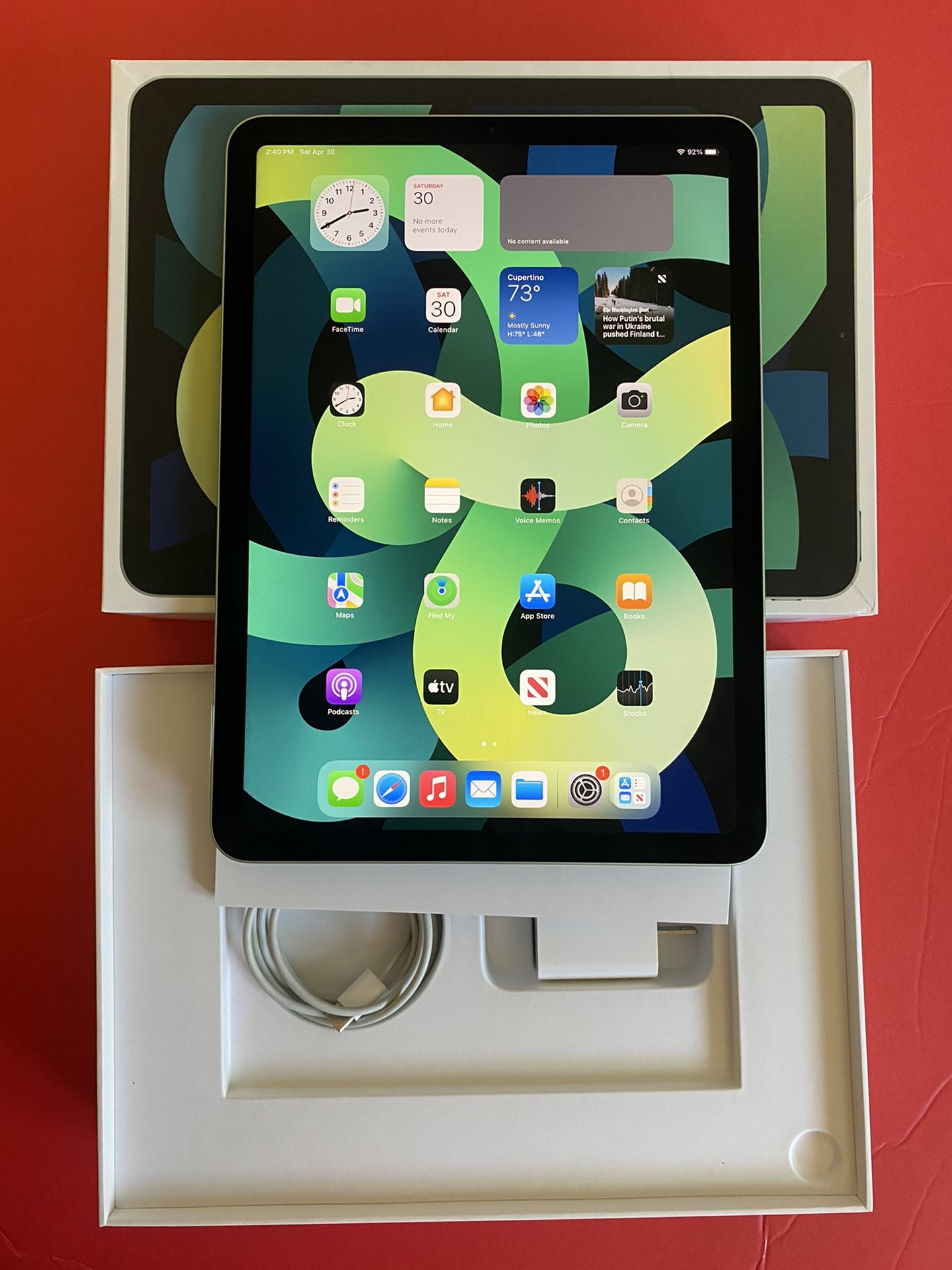 Apple IPad Air 4th Generation (10.9” Liquid Retina Display/2020 Model/ Green) 64GB with Keyboard & Accessories (Apple pencil compatible)