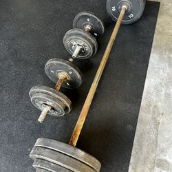 Curl Bar, Dumbbell Bars, Weights