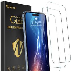 3 Pack Compatible with iPhone 14 Pro Max Screen Protector 6.7", HD Clear Tempered Glass Screen Protector for iPhone 14 Pro Max, 9H Hardness, Scratch R