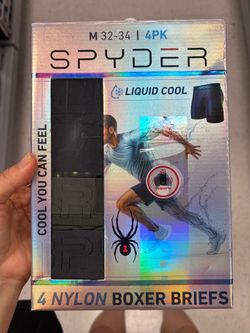 Spyder Liquid Cool 4-Pack Nylon Boxer Briefs 4 pack size M