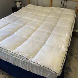 Queen Pine Wood Bed frame Box spring Mattress Memory Foam Set 
