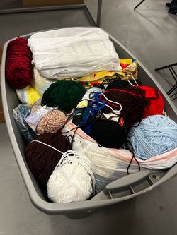 Large container full of yarn. New and used