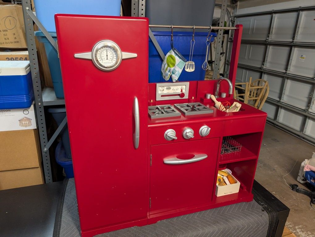 Pottery Barn Kitchen Playset stocked with Melissa and Doug Items