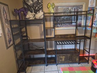 Large 2 piece kitchen dining living room shelving unit.. Can Deliver!