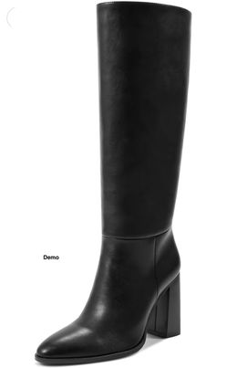 wetkiss PU Leather Knee High Chunky Boots - Black (US8.5)