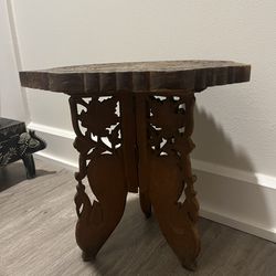 Antique Folding Side Table 