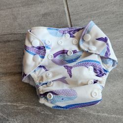 Cutie Bootie Newborn Cloth Diaper Whales