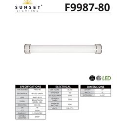 Sunset Lighting LED 48" Vanity 63W 3000K 5500Lm Bright Satin Nickel F9987-80