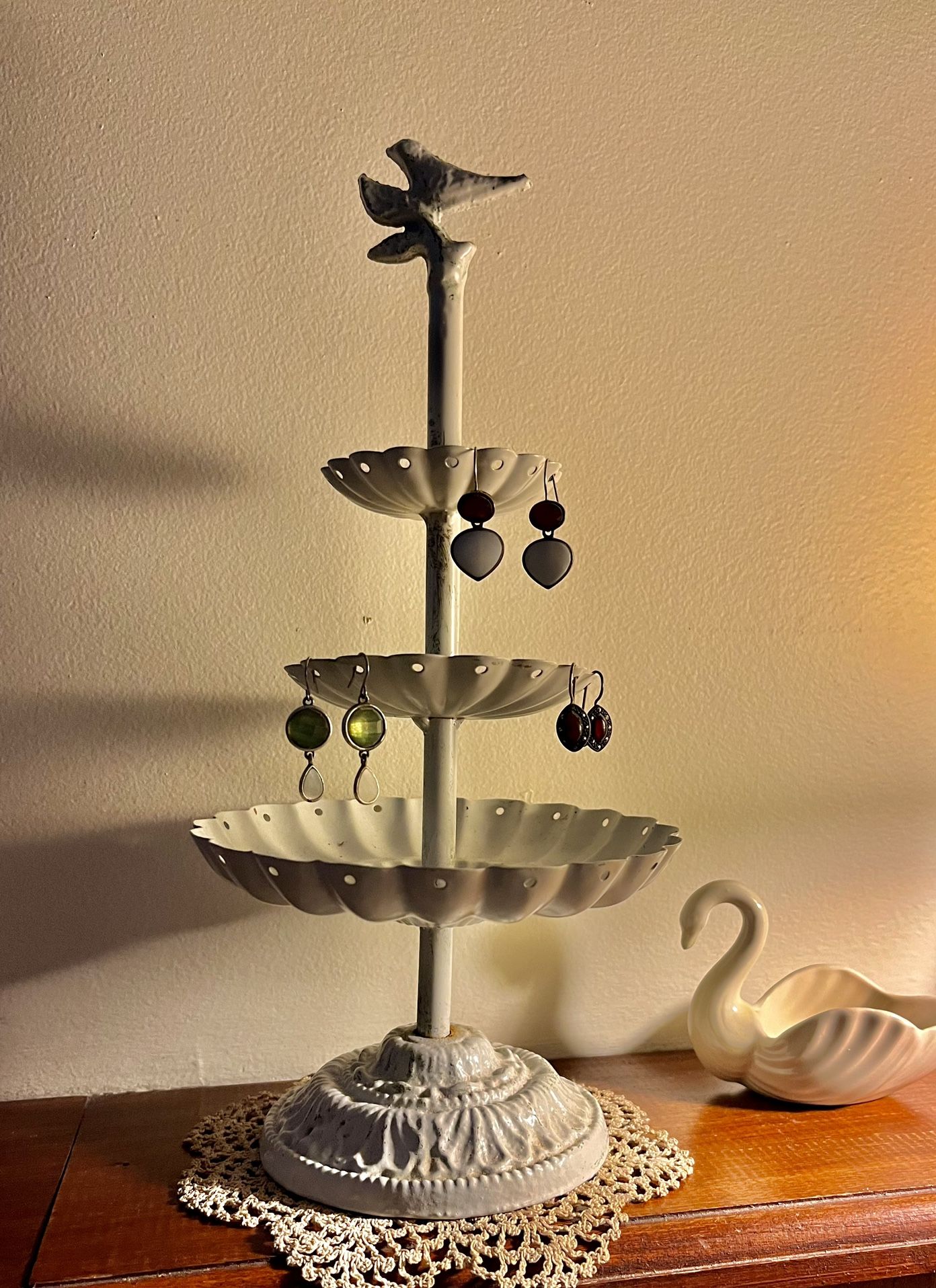 Shabby Chic Tiered Jewelry Stand