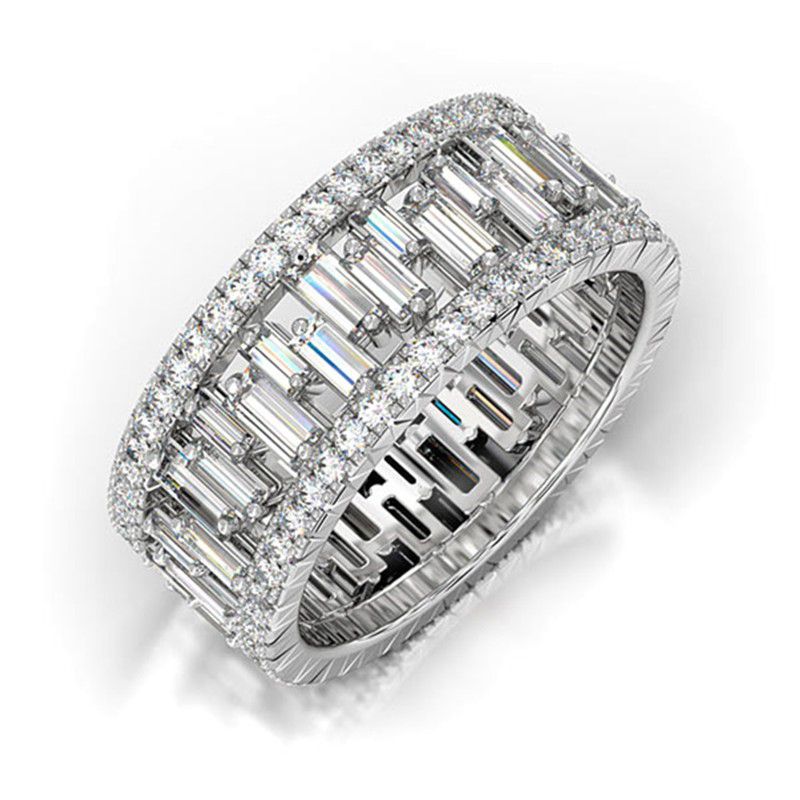 "Dainty Hollow Gems Zircon Luxury Trendy Eternity Rings for Women, PD657
 
