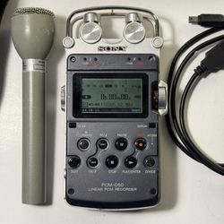 Sony PCM-D50 Pro Digital Audio Recorder w/ Electro Voice 635A Dynamic Microphone