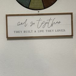 Wood Wall Art By KENDRICH HAND CRAFTED GREAT NEW HOME GIFT 24-1/2x 9 Inches 