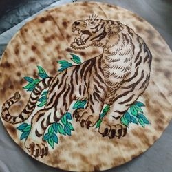 Handrawn Pyrography Colored Woodburned Pic