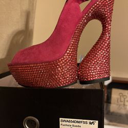 Designer Pink High Heel Platform Shoe